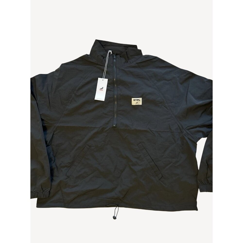 Staple Pigeon Mens Large Black Track Jacket With Zippered Pockets Lightweight